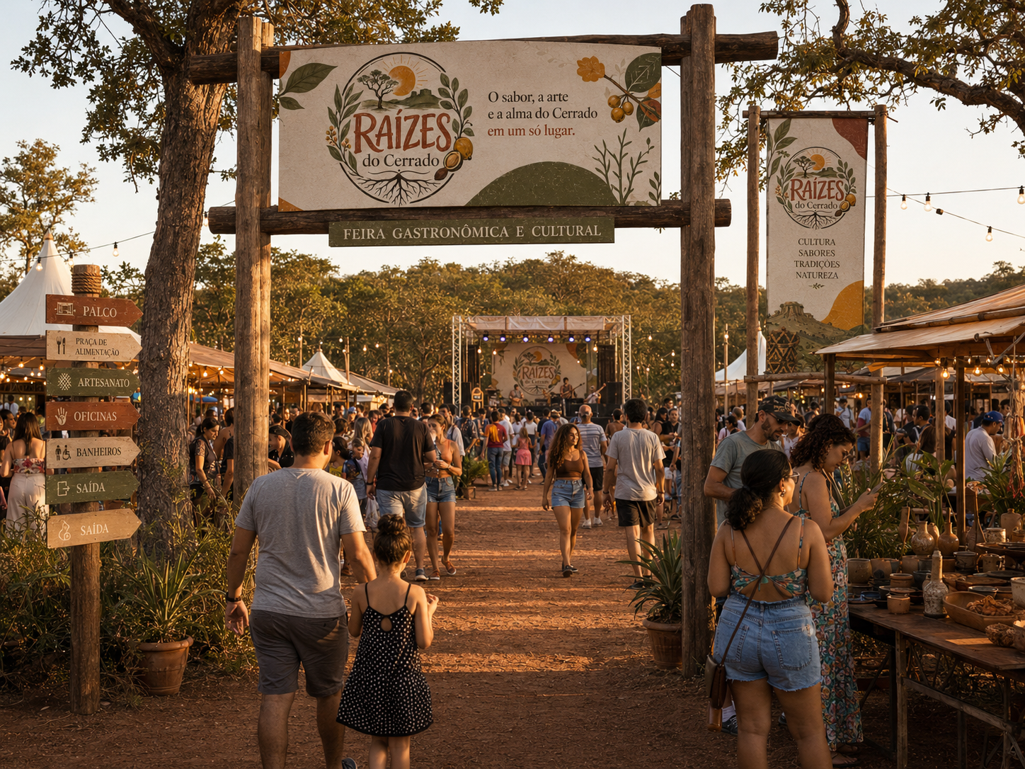 Visitantes na feira Raízes do Cerrado